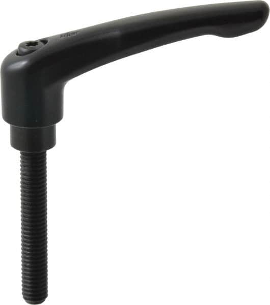 KIPP - 3/8-16, 0.83" Hub Diam, Zinc Die Cast (Steel Components) Threaded Stud Adjustable Clamping Lever - 2.36" Stud Length, 3.58" OAL, 2.15" High - Benchmark Tooling