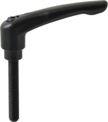 KIPP - 3/8-16, 0.83" Hub Diam, Zinc Die Cast (Steel Components) Threaded Stud Adjustable Clamping Lever - 2.36" Stud Length, 3.58" OAL, 2.15" High - Benchmark Tooling