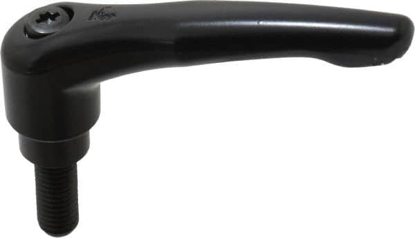 KIPP - M10 x 1.5, 21mm Hub Diam, Zinc Die Cast (Steel Components) Metric Threaded Stud Adjustable Clamping Lever - 25mm Stud Length, 91mm OAL, 54.5mm High - Benchmark Tooling