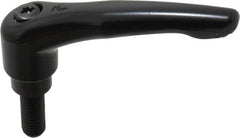 KIPP - M10 x 1.5, 21mm Hub Diam, Zinc Die Cast (Steel Components) Metric Threaded Stud Adjustable Clamping Lever - 25mm Stud Length, 91mm OAL, 54.5mm High - Benchmark Tooling