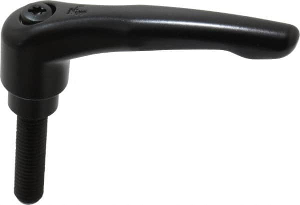 KIPP - M10 x 1.5, 21mm Hub Diam, Zinc Die Cast (Steel Components) Metric Threaded Stud Adjustable Clamping Lever - 40mm Stud Length, 91mm OAL, 54.5mm High - Benchmark Tooling