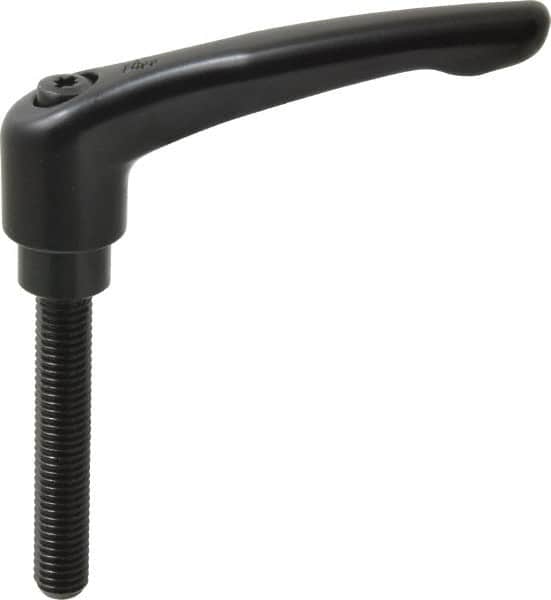 KIPP - M10 x 1.5, 21mm Hub Diam, Zinc Die Cast (Steel Components) Metric Threaded Stud Adjustable Clamping Lever - 60mm Stud Length, 91mm OAL, 54.5mm High - Benchmark Tooling