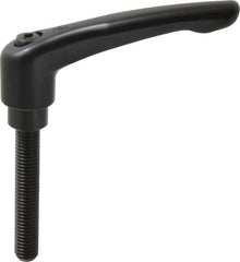 KIPP - M10 x 1.5, 21mm Hub Diam, Zinc Die Cast (Steel Components) Metric Threaded Stud Adjustable Clamping Lever - 60mm Stud Length, 91mm OAL, 54.5mm High - Benchmark Tooling