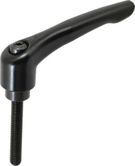 KIPP - 3/8-16, 1.06" Hub Diam, Zinc Die Cast (Steel Components) Threaded Stud Adjustable Clamping Lever - 2.36" Stud Length, 4.29" OAL, 2.48" High - Benchmark Tooling