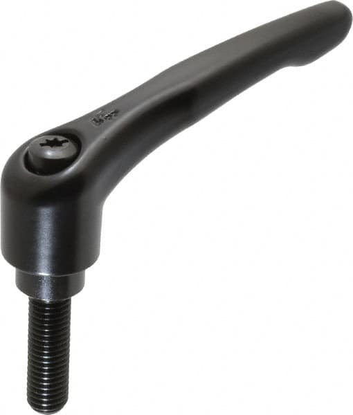 KIPP - M12 x 1.75, 27mm Hub Diam, Zinc Die Cast (Steel Components) Metric Threaded Stud Adjustable Clamping Lever - 40mm Stud Length, 109mm OAL, 63mm High - Benchmark Tooling