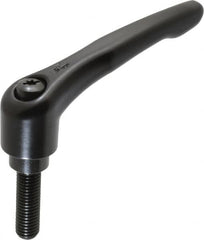 KIPP - M12 x 1.75, 27mm Hub Diam, Zinc Die Cast (Steel Components) Metric Threaded Stud Adjustable Clamping Lever - 40mm Stud Length, 109mm OAL, 63mm High - Benchmark Tooling