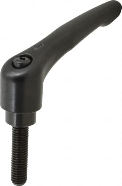 KIPP - 1/2-13, 1.22" Hub Diam, Zinc Die Cast (Steel Components) Threaded Stud Adjustable Clamping Lever - 1.97" Stud Length, 4.96" OAL, 2.87" High - Benchmark Tooling