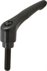 KIPP - 1/2-13, 1.22" Hub Diam, Zinc Die Cast (Steel Components) Threaded Stud Adjustable Clamping Lever - 1.97" Stud Length, 4.96" OAL, 2.87" High - Benchmark Tooling