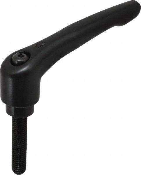 KIPP - 1/2-13, 1.22" Hub Diam, Zinc Die Cast (Steel Components) Threaded Stud Adjustable Clamping Lever - 2.36" Stud Length, 4.96" OAL, 2.87" High - Benchmark Tooling