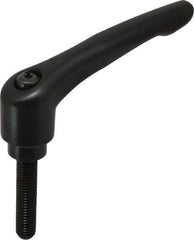 KIPP - 1/2-13, 1.22" Hub Diam, Zinc Die Cast (Steel Components) Threaded Stud Adjustable Clamping Lever - 2.36" Stud Length, 4.96" OAL, 2.87" High - Benchmark Tooling
