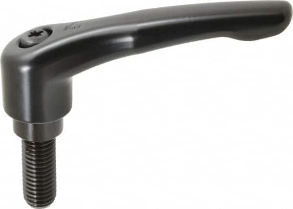 KIPP - 5/8-11, 1.22" Hub Diam, Zinc Die Cast (Steel Components) Threaded Stud Adjustable Clamping Lever - 1.57" Stud Length, 4.96" OAL, 2.87" High - Benchmark Tooling