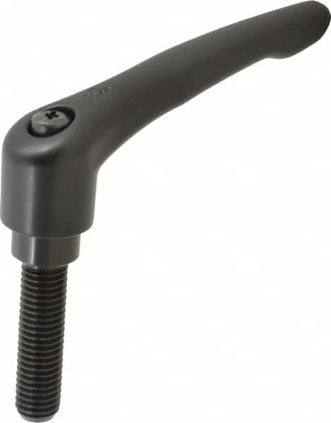 KIPP - 5/8-11, 1.22" Hub Diam, Zinc Die Cast (Steel Components) Threaded Stud Adjustable Clamping Lever - 2.36" Stud Length, 4.96" OAL, 2.87" High - Benchmark Tooling