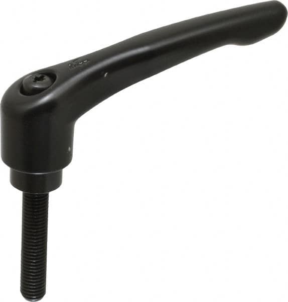 KIPP - M12 x 1.75, 31mm Hub Diam, Zinc Die Cast (Steel Components) Metric Threaded Stud Adjustable Clamping Lever - 60mm Stud Length, 126mm OAL, 73mm High - Benchmark Tooling