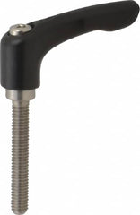 KIPP - M6 x 1.0, 13mm Hub Diam, Zinc Die Cast (Stainless Steel Components) Metric Threaded Stud Adjustable Clamping Lever - 40mm Stud Length, 47mm OAL, 31mm High - Benchmark Tooling