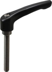 KIPP - 5/16-18, 0.73" Hub Diam, Zinc Die Cast (Stainless Steel Components) Threaded Stud Adjustable Clamping Lever - 2.36" Stud Length, 2.93" OAL, 1.67" High - Benchmark Tooling