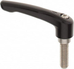 KIPP - 3/8-16, 0.73" Hub Diam, Zinc Die Cast (Stainless Steel Components) Threaded Stud Adjustable Clamping Lever - 1.18" Stud Length, 2.93" OAL, 1.67" High - Benchmark Tooling