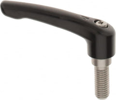 KIPP - M10 x 1.5, 18.5mm Hub Diam, Zinc Die Cast (Stainless Steel Components) Metric Threaded Stud Adjustable Clamping Lever - 25mm Stud Length, 74.5mm OAL, 42.5mm High - Benchmark Tooling