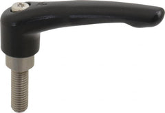 KIPP - M10 x 1.5, 21mm Hub Diam, Zinc Die Cast (Stainless Steel Components) Metric Threaded Stud Adjustable Clamping Lever - 30mm Stud Length, 91mm OAL, 54.5mm High - Benchmark Tooling