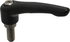 KIPP - 1/2-13, 1.06" Hub Diam, Zinc Die Cast (Stainless Steel Components) Threaded Stud Adjustable Clamping Lever - 1.18" Stud Length, 4.29" OAL, 2.48" High - Benchmark Tooling