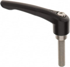 KIPP - M12 x 1.75, 27mm Hub Diam, Zinc Die Cast (Stainless Steel Components) Metric Threaded Stud Adjustable Clamping Lever - 50mm Stud Length, 109mm OAL, 63mm High - Benchmark Tooling