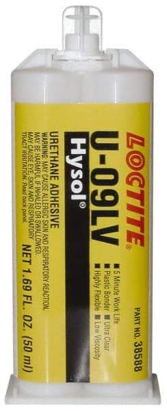 Loctite - 50 mL Cartridge Two Part Epoxy - 10 min Working Time, 1,146 psi Shear Strength, Series U-09LV - Benchmark Tooling