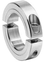 Climax Metal Products - 1-5/16" Bore, Aluminum, Two Piece Two Piece Split Shaft Collar - 2-1/4" Outside Diam, 9/16" Wide - Benchmark Tooling