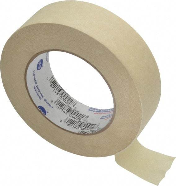 Intertape - 1-1/2" Wide x 60 Yd Long Tan Paper Masking Tape - Series PG505, 5.8 mil Thick, 20 In/Lb Tensile Strength - Benchmark Tooling