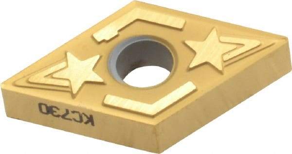 Kennametal - DNGG431 LF Grade KC730 Carbide Turning Insert - TiN Finish, 55° Diamond, 1/2" Inscr Circle, 3/16" Thick, 1/64" Corner Radius - Benchmark Tooling