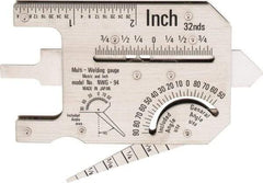 Value Collection - 1/32 to 2 Inch Stainless Steel Multi Welding Gage - Checks Bead Build Up During Welding for Groove, Fillet, Throat and Root - Exact Industrial Supply