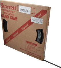 Starrett - 1/2" x 250' x 0.025" Carbon Steel Band Saw Blade Coil Stock - 6 TPI, Toothed Edge, Hook Form, Raker Set, Flexible Back, Positive Angle, Constant Pitch, Contour Cutting - Benchmark Tooling