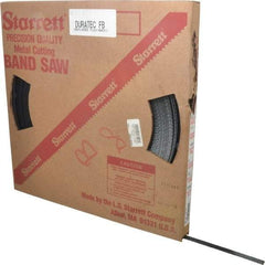 Starrett - 1/2" x 250' x 0.025" Carbon Steel Band Saw Blade Coil Stock - 10 TPI, Toothed Edge, Straight Form, Raker Set, Flexible Back, No Rake Angle, Constant Pitch, Contour Cutting - Benchmark Tooling