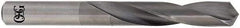 OSG - 1/16" 135° Spiral Flute Solid Carbide Screw Machine Drill Bit - Bright Finish, Right Hand Cut, 5/8" Flute Length, 1-5/8" OAL, Standard Point, Straight Shank - Benchmark Tooling