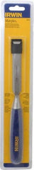 Irwin - 10-3/4" OAL x 3/4" Blade Width Wood Chisel - Polypropylene Handle - Benchmark Tooling