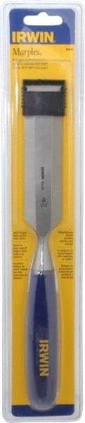 Irwin - 10-3/4" OAL x 1-1/4" Blade Width Wood Chisel - Polypropylene Handle - Benchmark Tooling