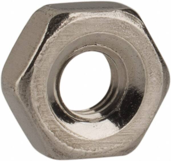 Value Collection - M2.5x0.45 Metric Coarse Stainless Steel Right Hand Hex Nut - 5mm Across Flats, 2mm High, Uncoated - Benchmark Tooling