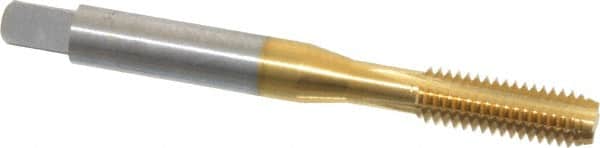 Balax - M6x1.00 Metric Coarse 6H 4 Flute TiN Finish Cobalt Straight Flute Machine Tap - Bottoming, Right Hand Thread, 2-1/2" OAL, 0.83" Thread Length, D5 Limit, Oversize - Exact Industrial Supply