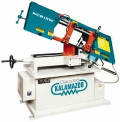 Clausing - 7 x 14" Max Capacity, Manual Step Pulley Horizontal Bandsaw - 59, 96, 155 & 260 SFPM Blade Speed, 110/220 Volts, 45°, 1 hp, 1 Phase - Benchmark Tooling