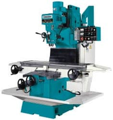 Clausing - 15" Table Width x 60" Table Length, Electronic Variable Speed Control, 3 Phase Knee Milling Machine - NT40 Spindle Taper, 5 hp - Benchmark Tooling