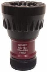 Made in USA - 1" Hose Diam NPSH Adjustable Fog Hose Nozzle - 23 Max GPM, Polyurethane, 100 psi - Benchmark Tooling