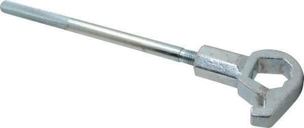 Value Collection - 1-1/4" to 1-3/4" Capacity, Adjustable Hydrant Wrench - 18" OAL, 1-1/2" Hook Pin Height - Benchmark Tooling