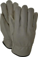 MCR Safety - Size M Grain Cowhide Work Gloves - For Work & Driver, Uncoated, Slip-On Cuff, Brown, Paired - Benchmark Tooling