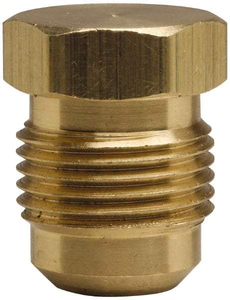 Cerro - 1/2" Tube OD, 45° Brass Flared Tube Plug - 3/4-16 UNF, Flare Ends - Benchmark Tooling