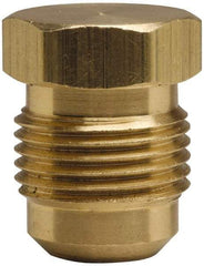 Cerro - 1/2" Tube OD, 45° Brass Flared Tube Plug - 3/4-16 UNF, Flare Ends - Benchmark Tooling