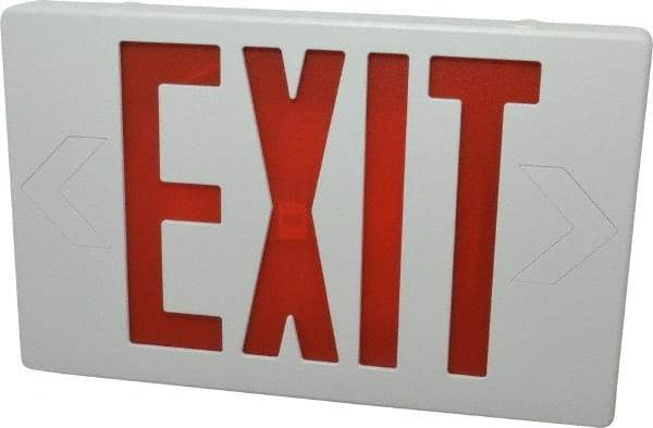 Mule - 1 Face, 2 Watt, White, Polycarbonate, LED, Illuminated Exit Sign - 120/277 VAC, No Battery Backup, Universal Mounted, 12 Inch Long x 1-1/2 Inch Wide x 7-1/2 Inch High - Benchmark Tooling