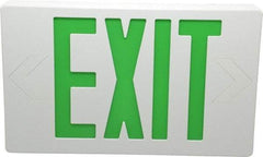 Mule - 1 Face, 5 Watt, White, Polycarbonate, LED, Illuminated Exit Sign - 120/277 VAC, Nickel Cadmium, Universal Mounted, 12 Inch Long x 1-1/2 Inch Wide x 7-1/2 Inch High - Benchmark Tooling