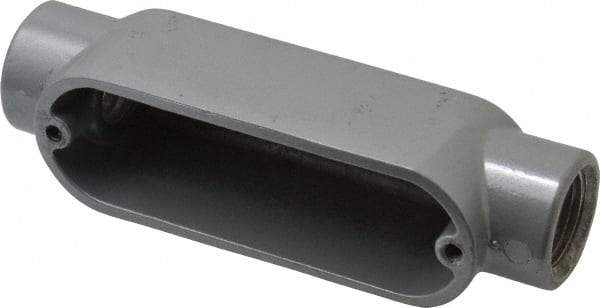 Thomas & Betts - C Body, 1/2" Trade, IMC, Rigid Aluminum Conduit Body - Oval, 4-3/8" OAL, 4.3 cc Capacity, Gray - Benchmark Tooling