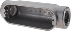 Thomas & Betts - C Body, 1-1/4" Trade, IMC, Rigid Aluminum Conduit Body - Oval, 7-7/8" OAL, 32 cc Capacity, Gray - Benchmark Tooling