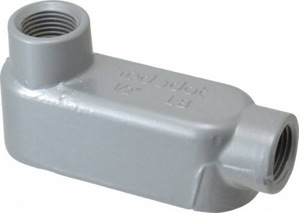 Thomas & Betts - LB Body, 1/2" Trade, IMC, Rigid Aluminum Conduit Body - Oval, 4-9/32" OAL, 4.3 cc Capacity, Gray - Benchmark Tooling