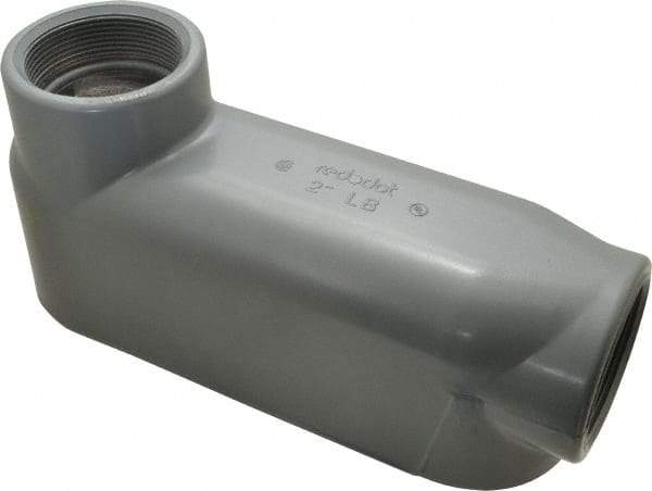 Thomas & Betts - LB Body, 2" Trade, IMC, Rigid Aluminum Conduit Body - Oval, 9-13/16" OAL, 69-1/2 cc Capacity, Gray - Benchmark Tooling