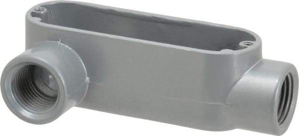 Thomas & Betts - LR Body, 1/2" Trade, IMC, Rigid Aluminum Conduit Body - Oval, 3-1/2" OAL, 4.3 cc Capacity, Gray - Benchmark Tooling